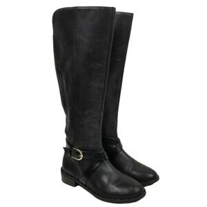 INC International Concepts Fadora Women's Black Leather Riding Boots Size 6.5